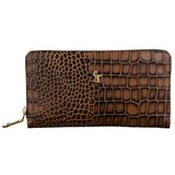 Palm II | Deep Cut Leather Wallet for Women | 100% Genuine Leather | Color: Tan