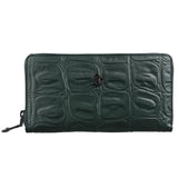 Palm II | Croco Tail Leather Wallet for Women | 100% Genuine Leather | Color: Green