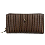 Palm II | Brick Leather Wallet for Women | 100% Genuine Leather | Color: Brown