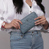 Palm | Leather Wallet for Women | 100% Genuine Leather | Color: Blue