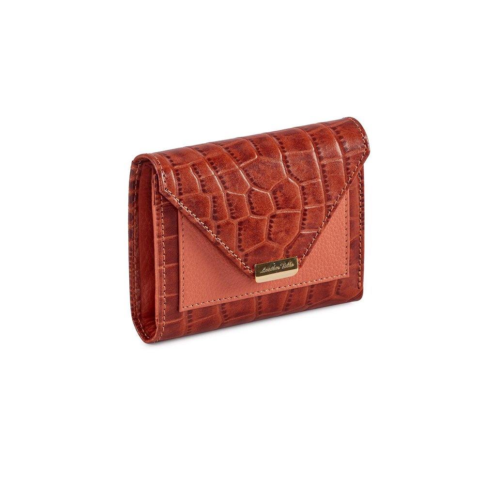 Keva Ladies Wallet | Croco Leather Wallet for Women | 100% Genuine Leather | Color: Tan