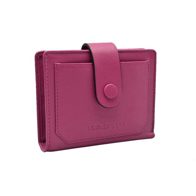 Summer I | Leather Wallet for Women | 100% Genuine Leather | Color: Pink
