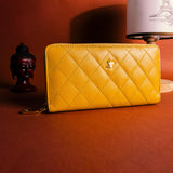 Palm | Leather Wallet for Women | 100% Genuine Leather | Color: Yellow