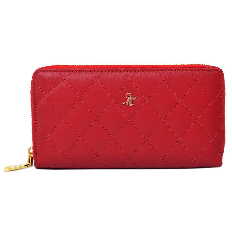Palm | Leather Wallet for Women | 100% Genuine Leather | Color: Red