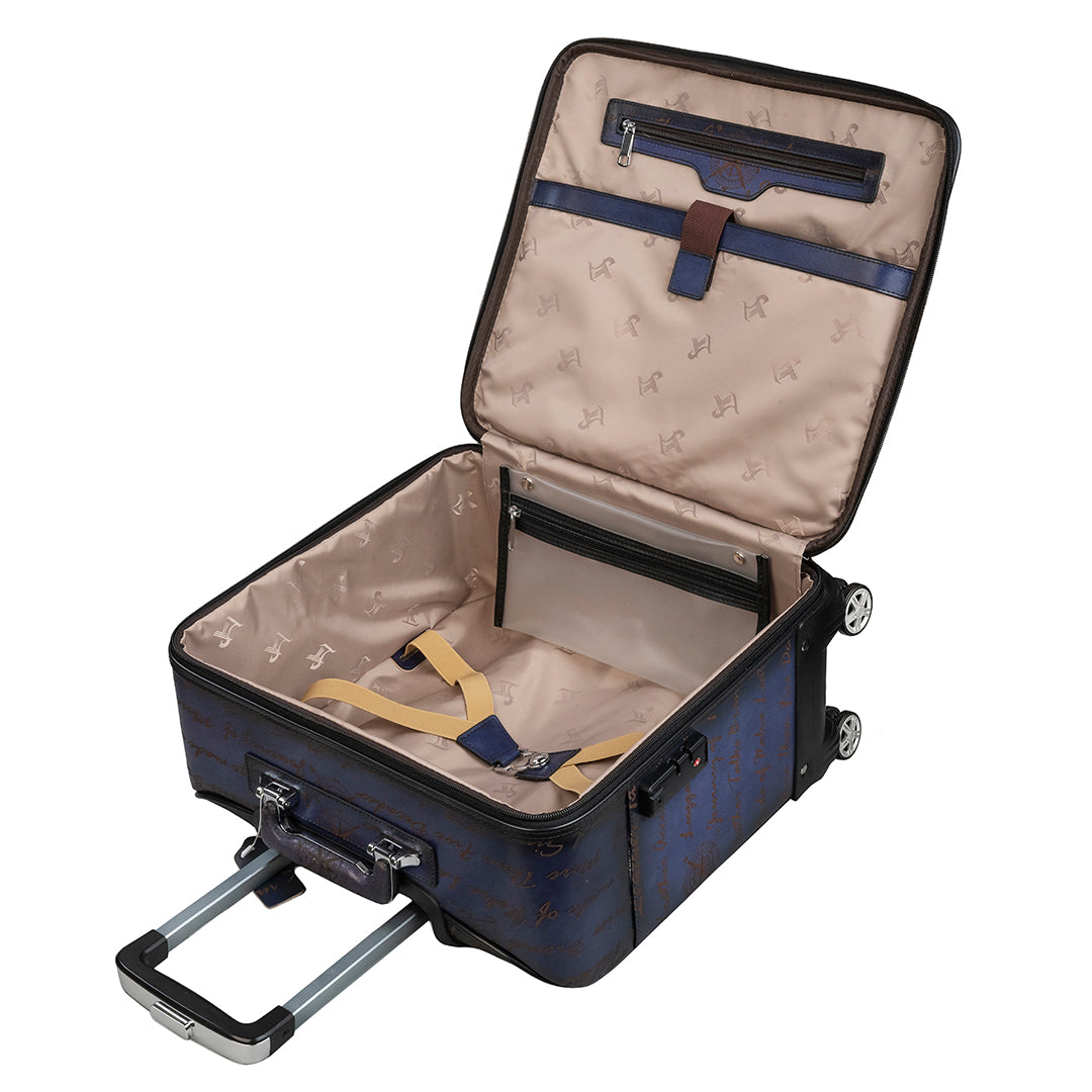 Leather Trolley Bag Cabin Baggage Small I Luxury Carry on Suitcase 