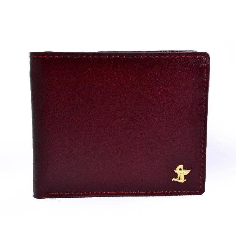 Markas Gents Wallet | Leather Wallet for Men | 100% Genuine Leather | Color: Cherry