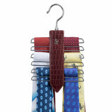 Leather Wooden Tie Hanger | 100% Genuine Leather | Color: Cherry