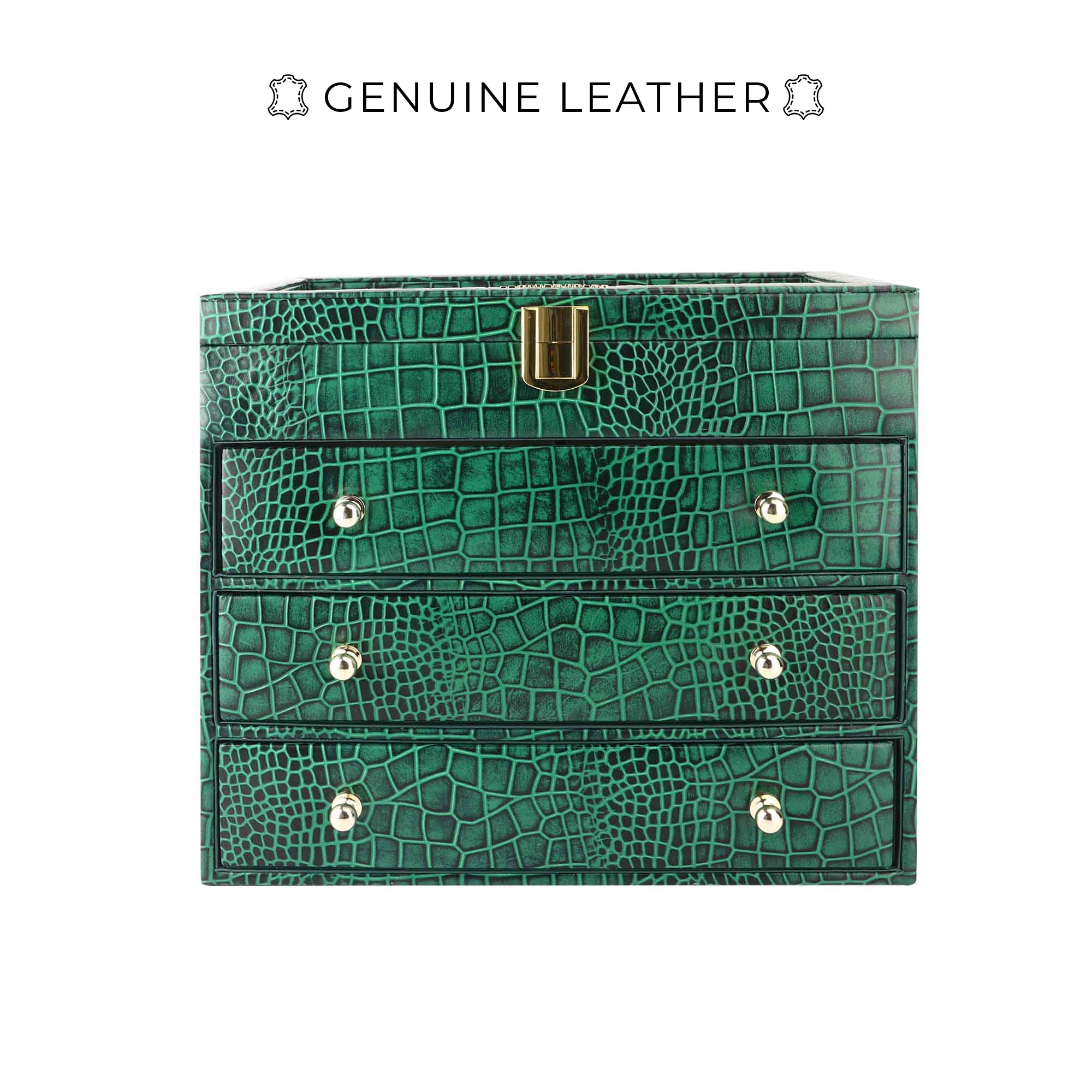 NOAH Sunglass Cum Watch Box | Watch Box | Sunglass Box | 100% Genuine Leather Wrist Watch Case| Hold 24 Slot Watch Box | 6 Slot Sunglasses | Customize your tray | Luxury Watch Case with Display Sunglasses | Color: Blue, Green & Brown Leather Talks