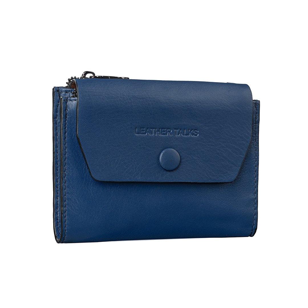 Summer II | Leather Wallet for Women | 100% Genuine Leather | Color: Blue
