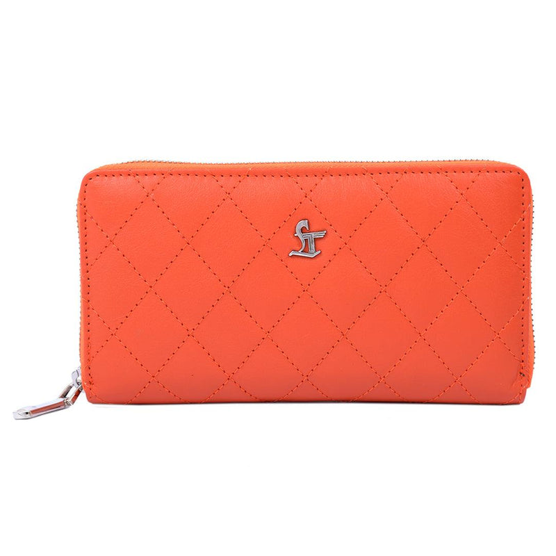 Palm | Leather Wallet for Women | 100% Genuine Leather | Color: Orange