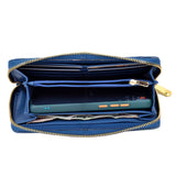 Palm | Leather Wallet for Women | 100% Genuine Leather | Color: Blue
