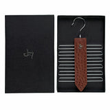 Leather Wooden Tie Hanger | 100% Genuine Leather | Color: Cherry