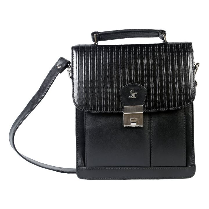 Men's Bag V | Leather Messenger Bag For Men | Colour : Black Leather Talks