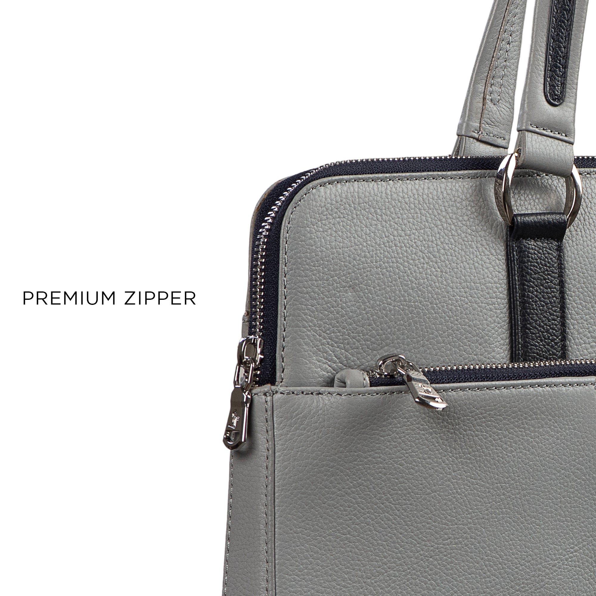 Kripto Genuine Leather Laptop Bag | Leather Folio bag | Office Bag for Men |  Color: Grey LeatherTalks