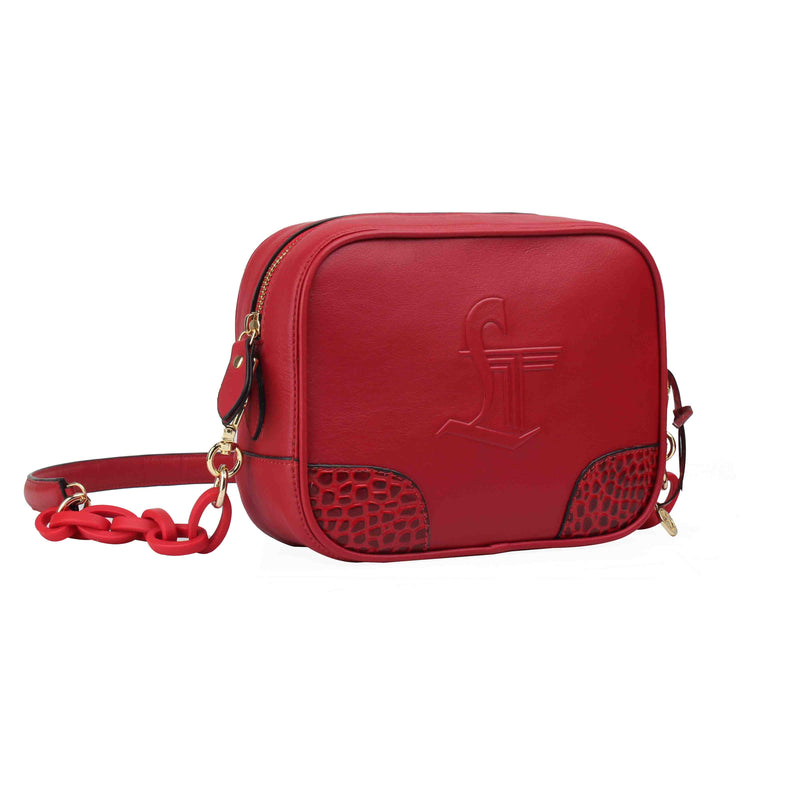 Candy One Genuine Leather Sling Bags for Women - Color: Red