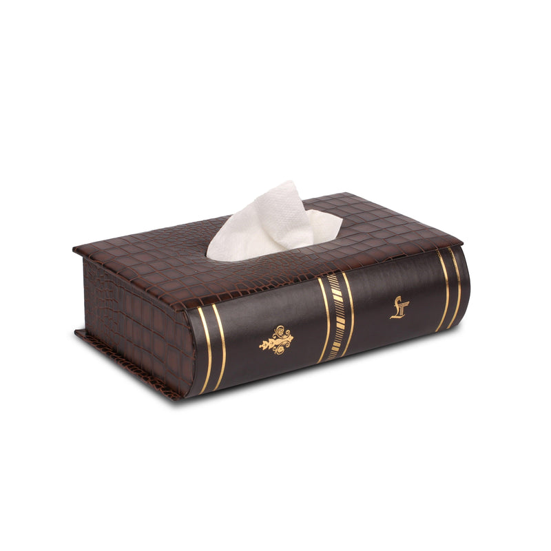 Pure Leather Tissue Box in brown - Leather Talks  Box - Leather Talks
