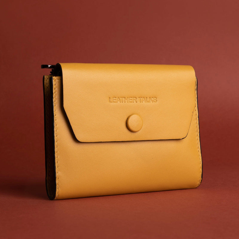 Summer II | Leather Wallet for Women | 100% Genuine Leather | Color: Yellow