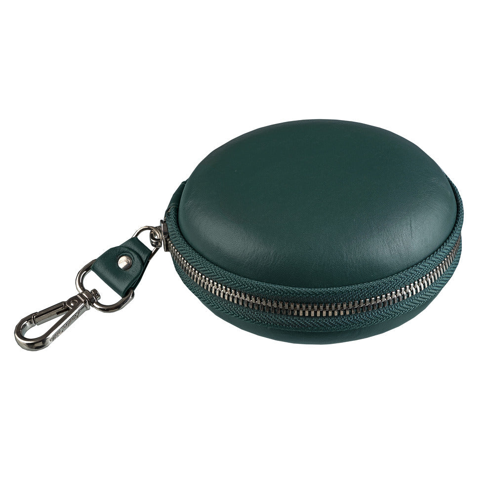 Tech Kit | Leather Pouch for Mobile Charger | Premium Nappa Leather | Color: Green