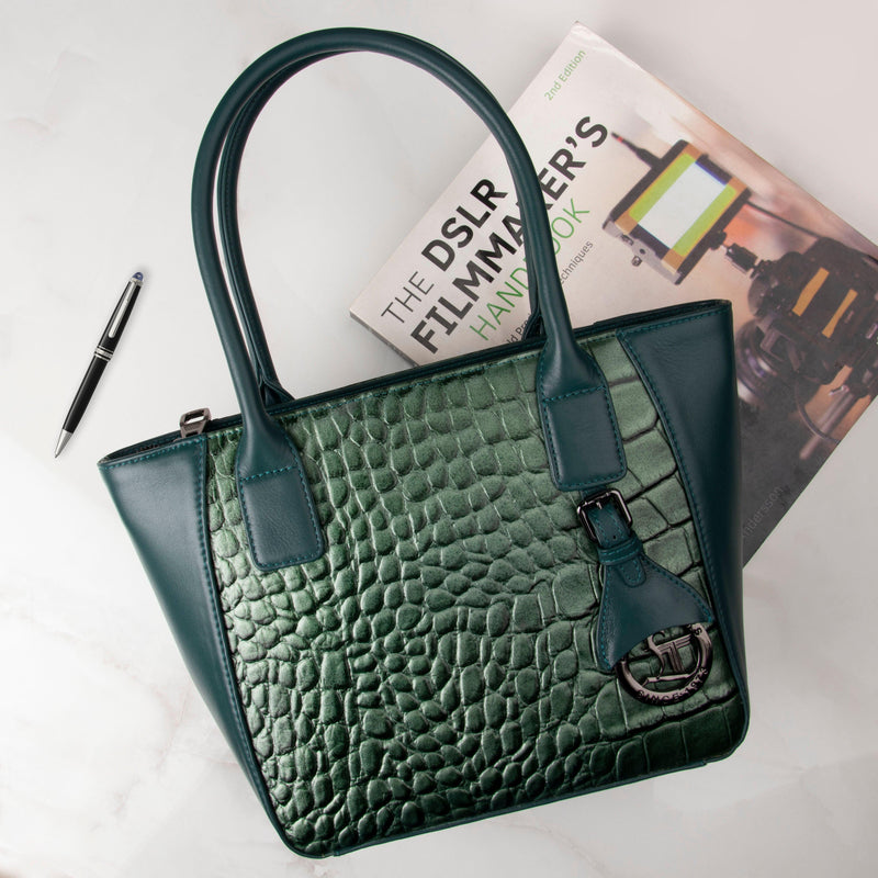Elvis Tote (Mini) | Leather Tote Bag For Women | 100% Genuine Leather | Color: Greeb