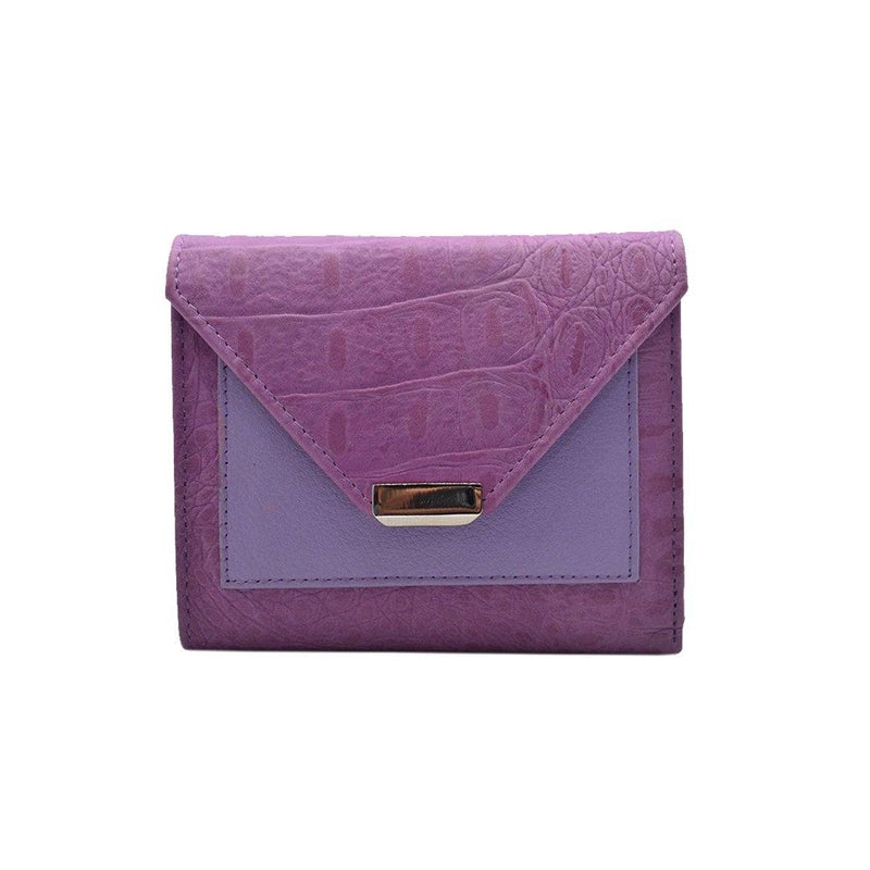 Keva Ladies Wallet | Croco Leather Wallet for Women | 100% Genuine Leather | Color: Purple
