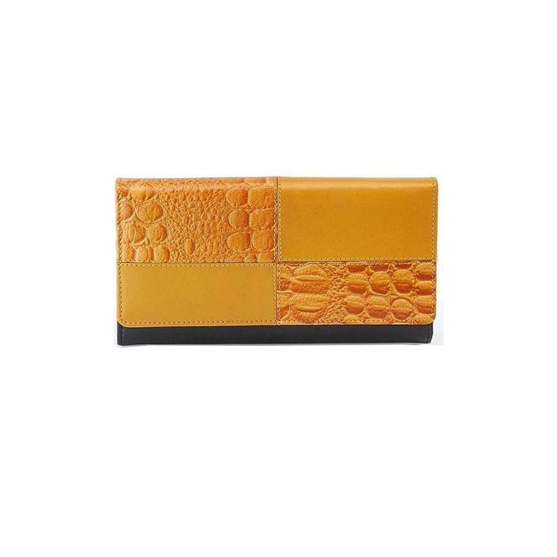 Swan Ladies Women | Leather Wallet for Women | 100% Genuine Leather | Color: Yellow