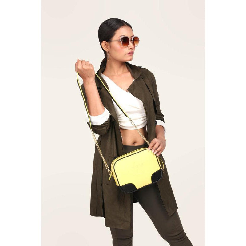 Candy One Leather Sling Bags for Women Color : Yellow