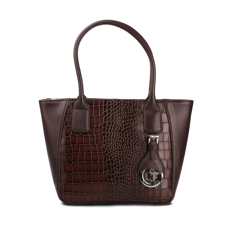 Elvis Tote (Mini) | Leather Tote Bag For Women | 100% Genuine Leather | Color: Red & Brown