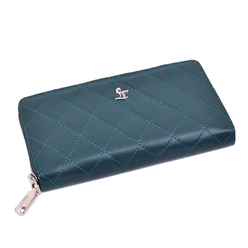 Palm | Leather Wallet for Women | 100% Genuine Leather | Color: Green