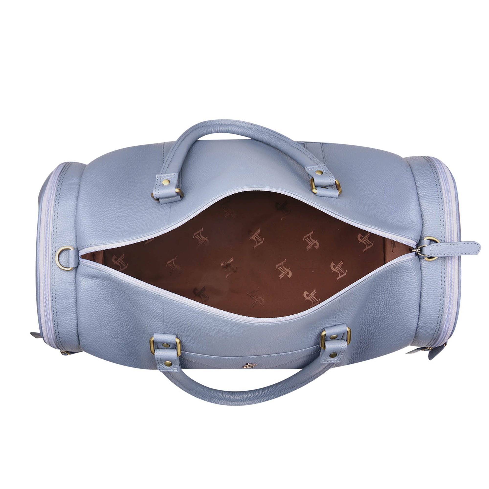 Bush Duffle Bag | Genuine Leather Travel Bag | Duffle Bag for Men | Color: Light Blue Leather Talks