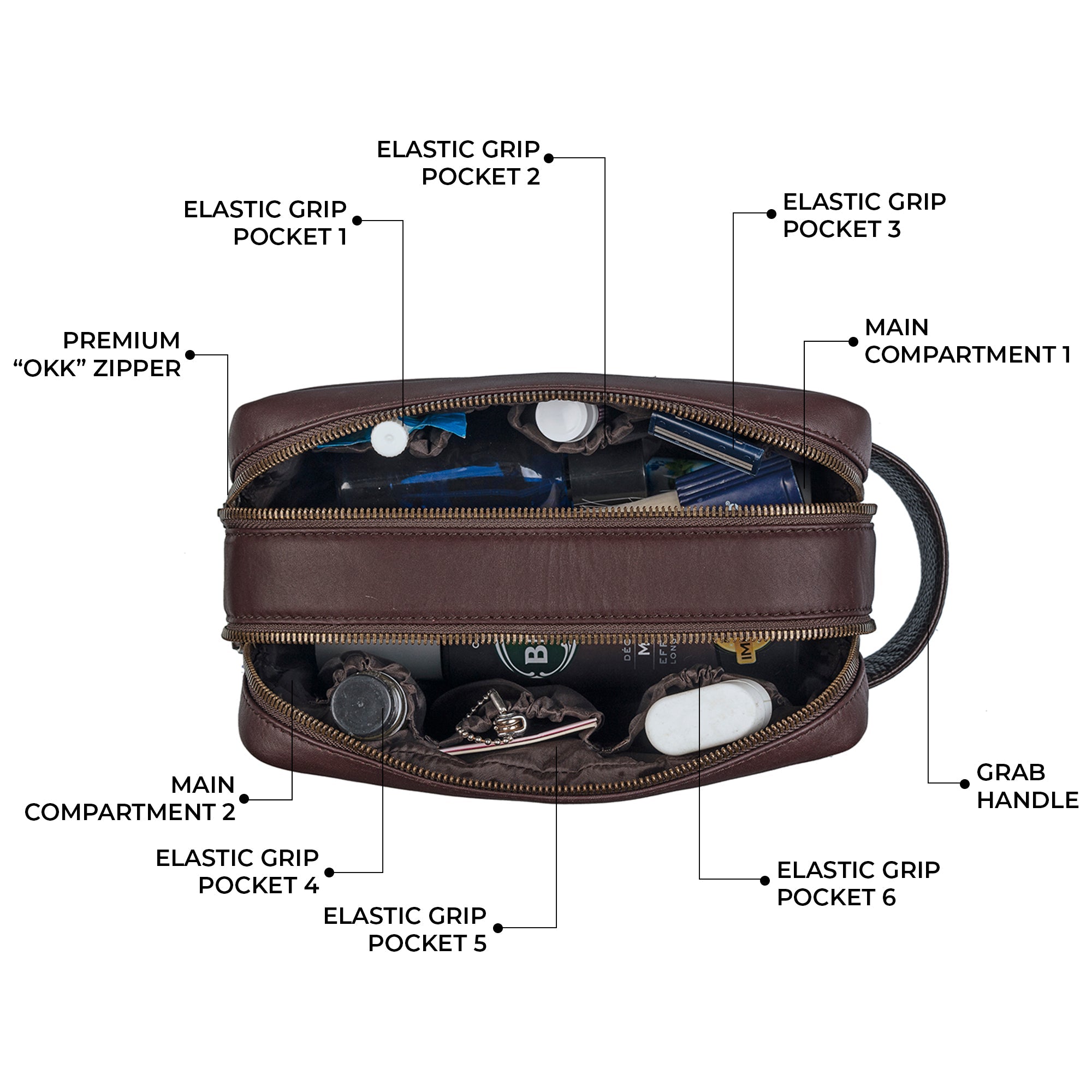 Mens travel toiletry bag