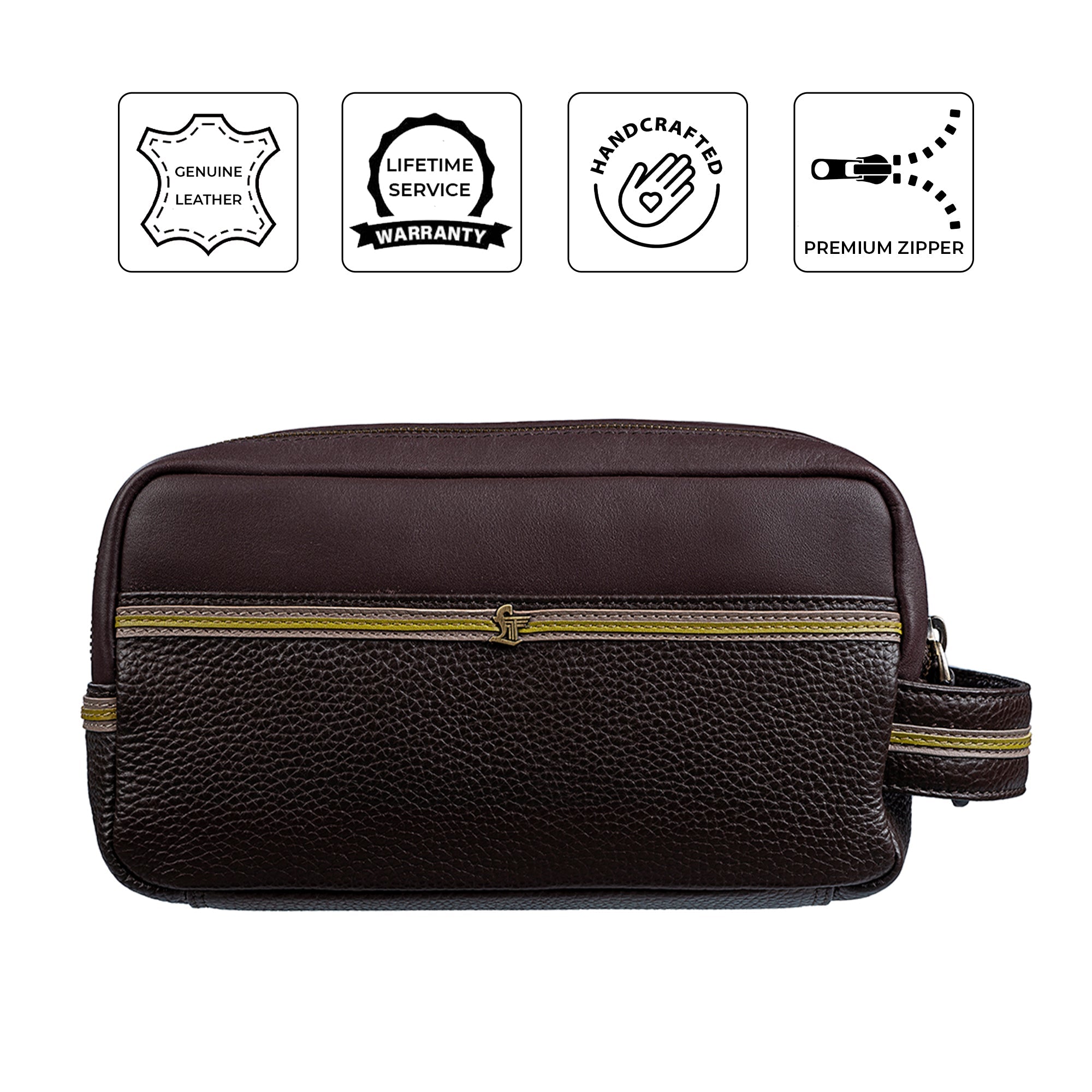 Mens toiletry bag leather