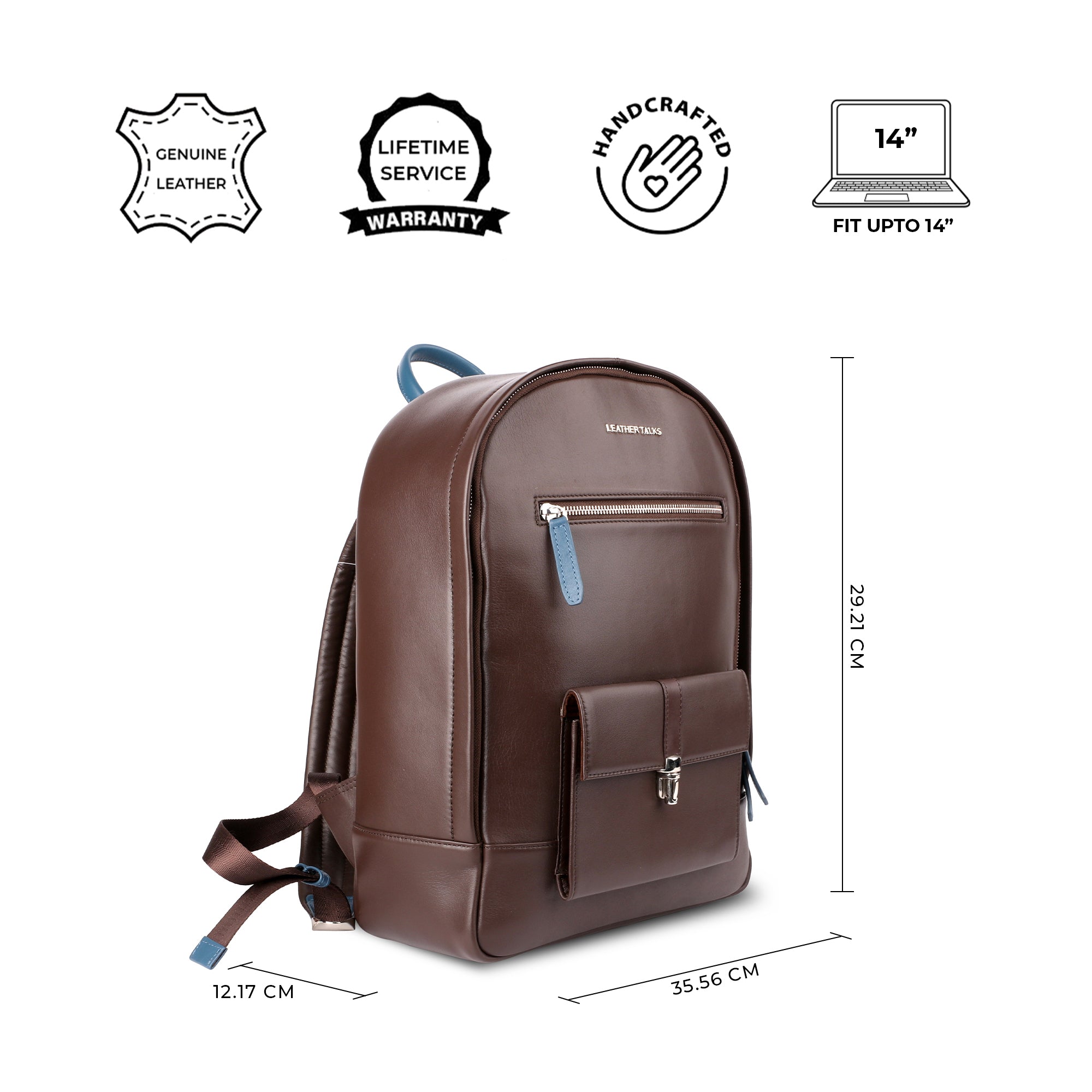 Pure leather backpack