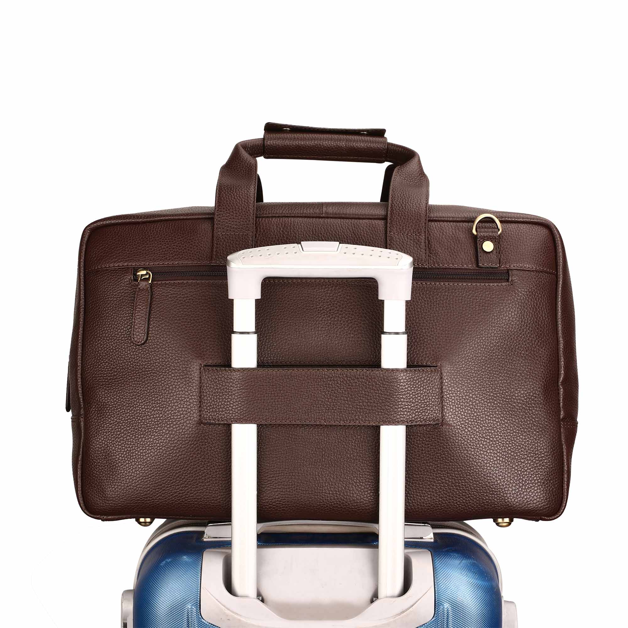 MarcoPolo Travel Duffle Bag| Colour: Black & Brown LeatherTalks
