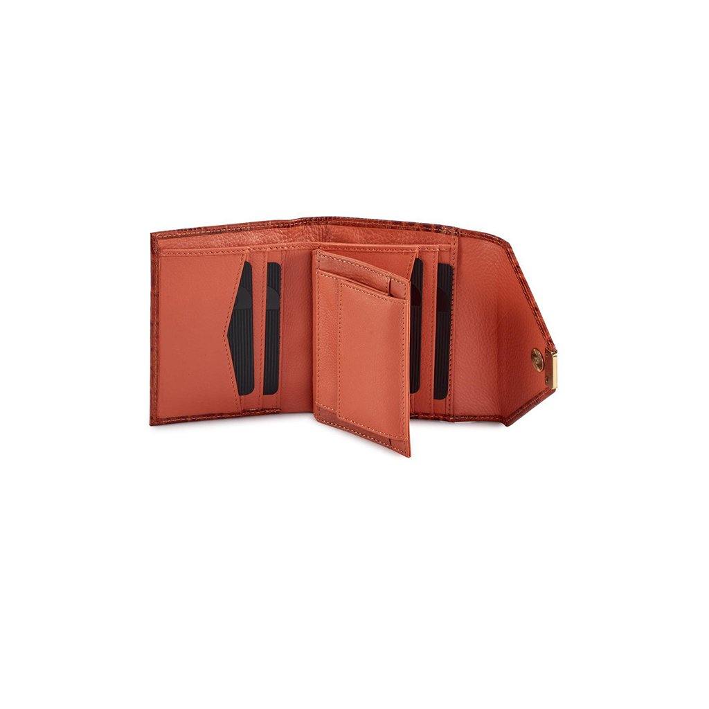 Keva Ladies Wallet | Croco Leather Wallet for Women | 100% Genuine Leather | Color: Tan