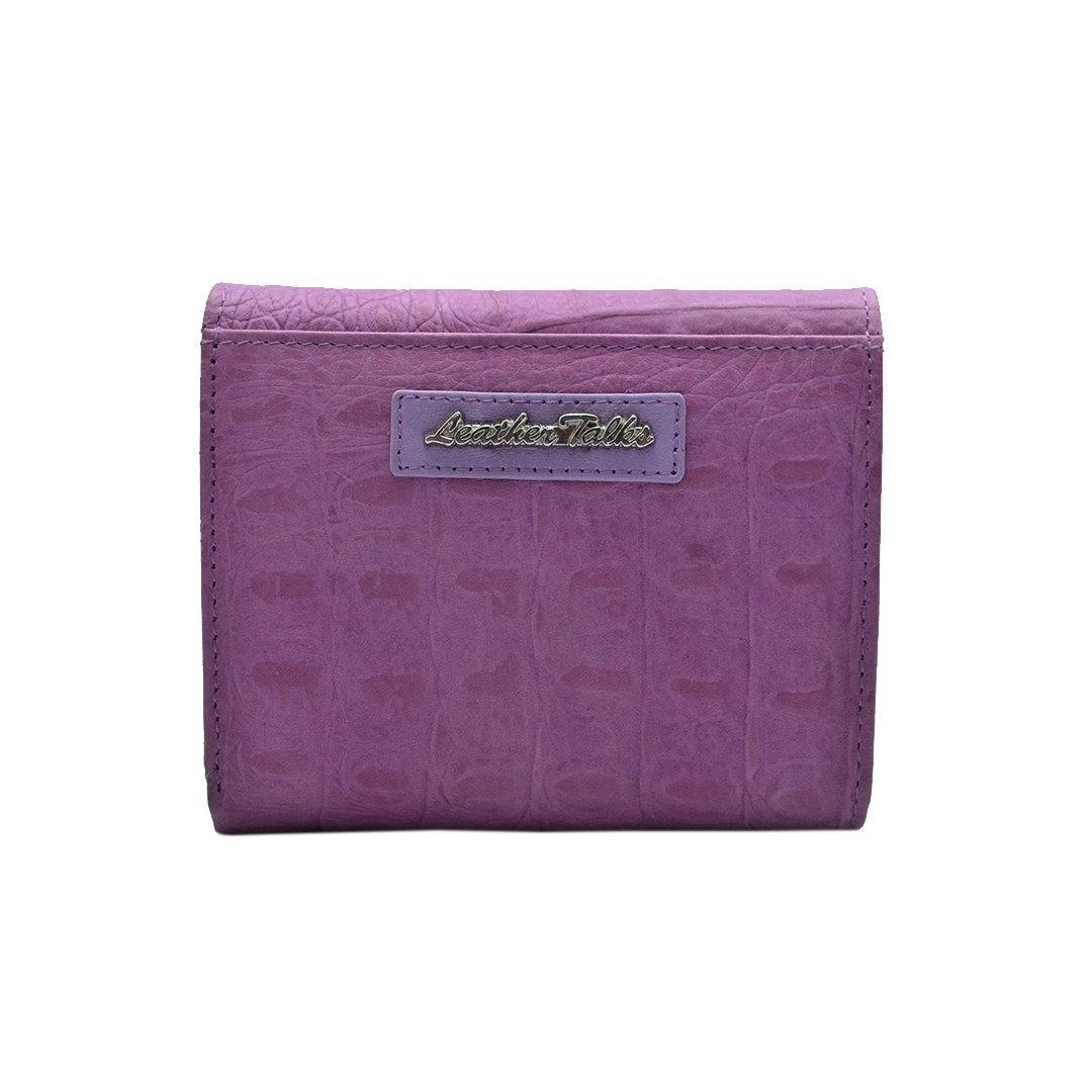 Keva Ladies Wallet | Croco Leather Wallet for Women | 100% Genuine Leather | Color: Purple