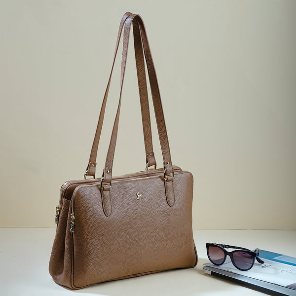 Rocha Ladis Slingbag for Women | 100% Genuine Leather | Color - Tan