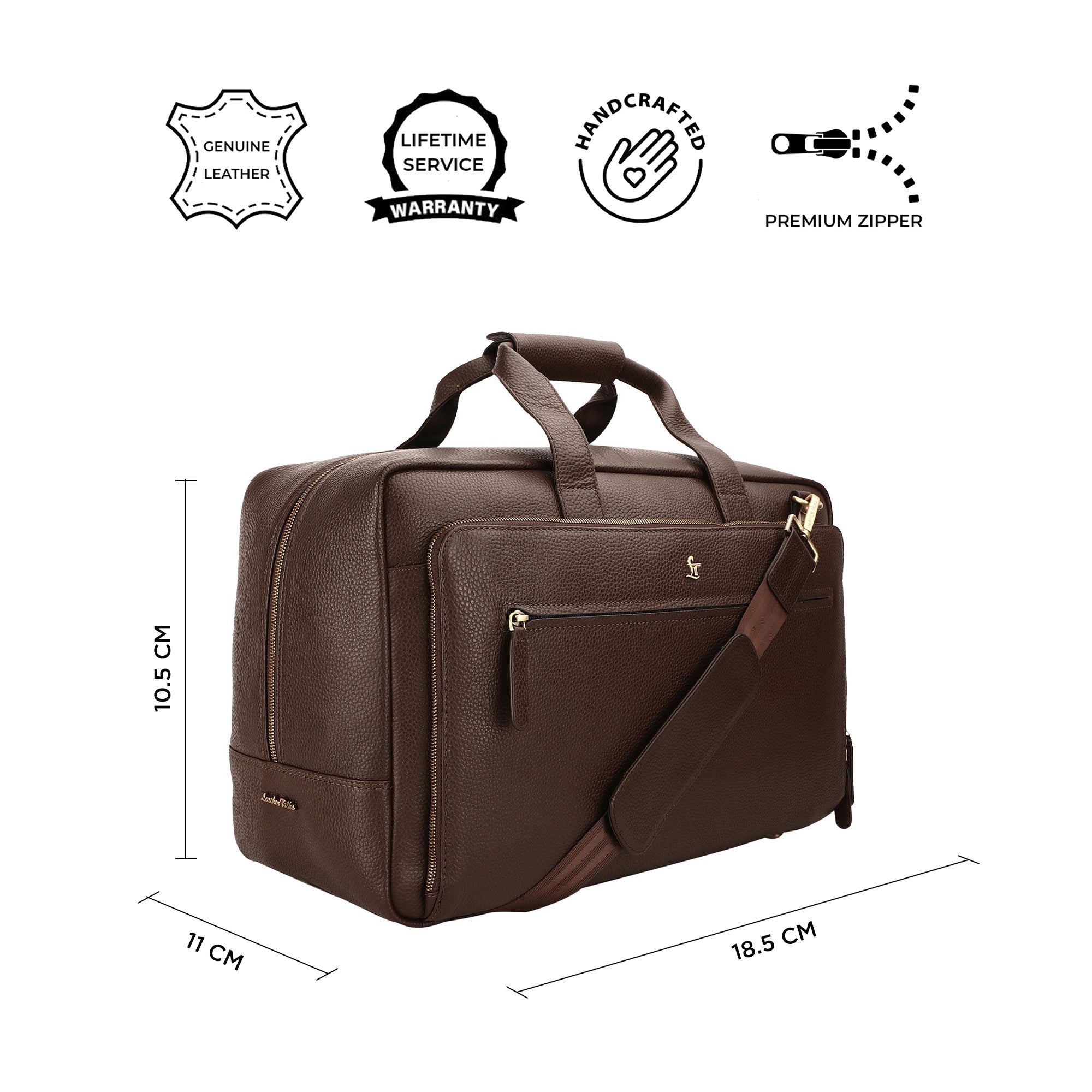 MarcoPolo Travel Duffle Bag| Colour: Black & Brown LeatherTalks
