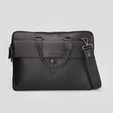 Italian Sufiano Print Loop II | Genuine Leather Laptop Bag | Color: Black & Brown