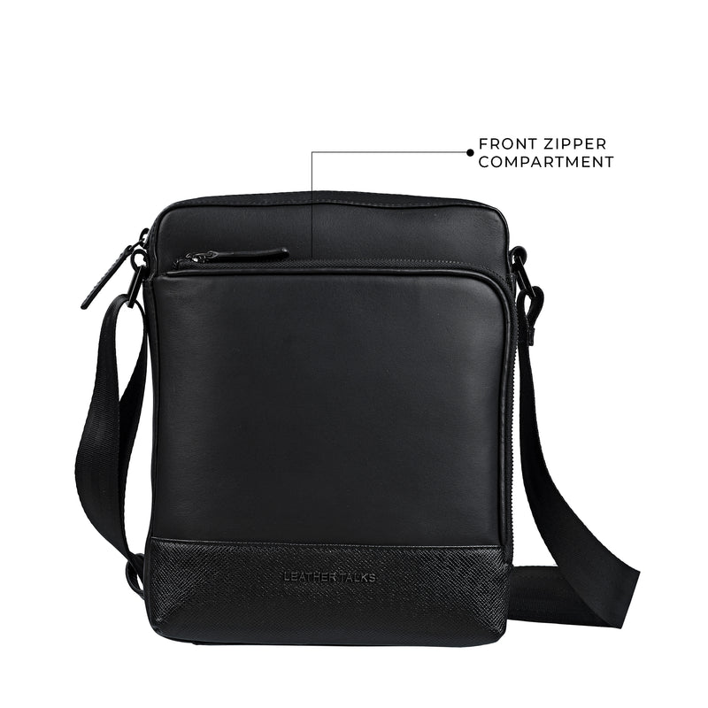 Men’s Bag IV |  Men's Leather Messenger Bag | Colour - Black | 100% Genuine Leather