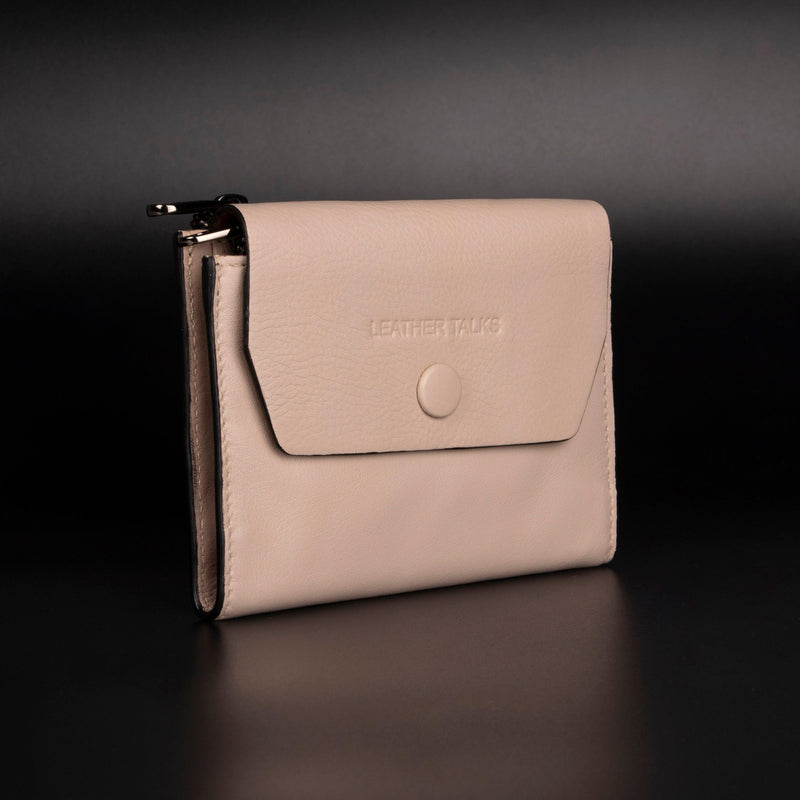 Summer II | Leather Wallet for Women | 100% Genuine Leather | Color: Beige