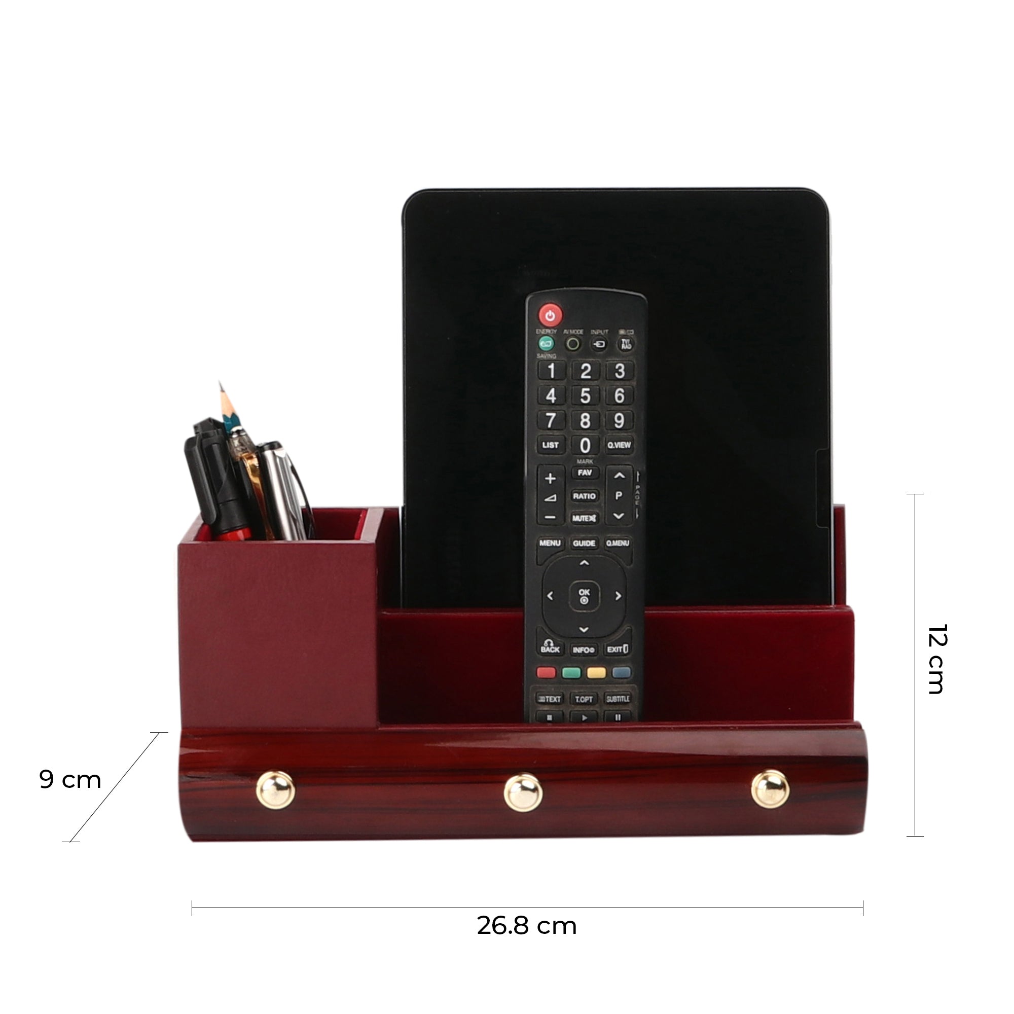 Wood Leather Office Desk Accessories Set – A complete set of office desk accessories featuring wood and leather materials.