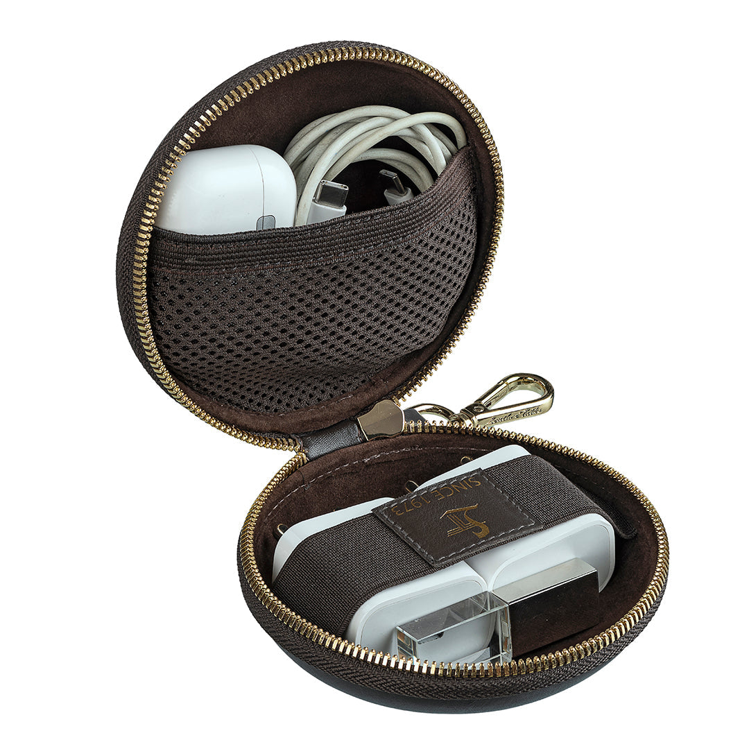 Gift Set| Leather Wallet for Men | Combo Gift | Genuine Leather | Tech Kit | Travel Organizer |  Color: Brown