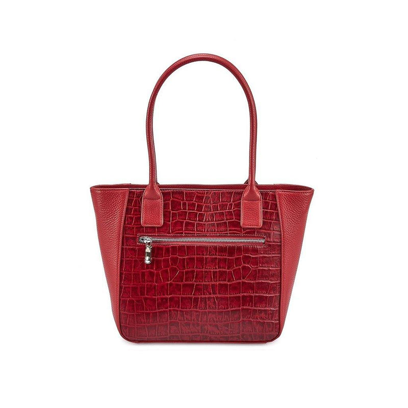 Leather Tote Bag For Women in red