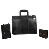 Combo of Laptop Folio Bag, Rfid Guarded (protected)passport Holder & LT Rfid guarded(protected) wallet. - Leather Talks 