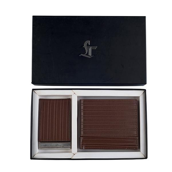 Seagram + Vertical Steel Card Case Gift Set 11 Brown - Leather Talks 
