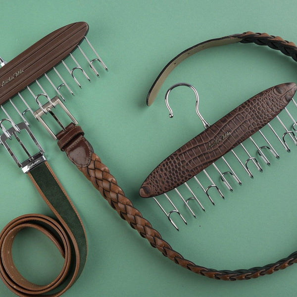 Leather Wooden Belt Hanger - Leather Talks 