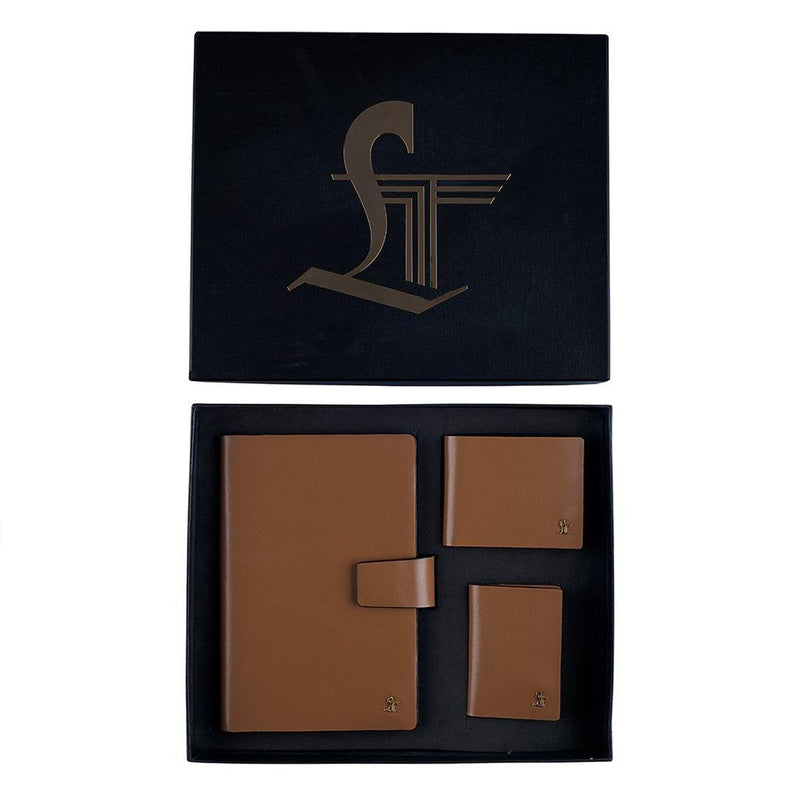 AARON WALLET+AARON II CARD CASE +  AARON NOTE BOOK GIFT SET 8 - Leather Talks 