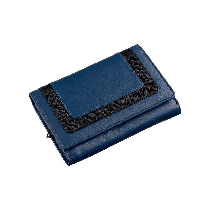 Amore | Leather Wallet for Women | 100% Genuine Leather | Color: Blue