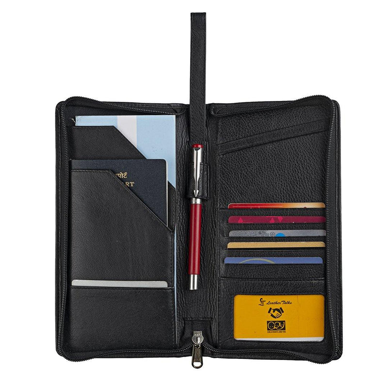 Full Zip Passport Travel Wallet with Spectacle Case - Leather Talks 