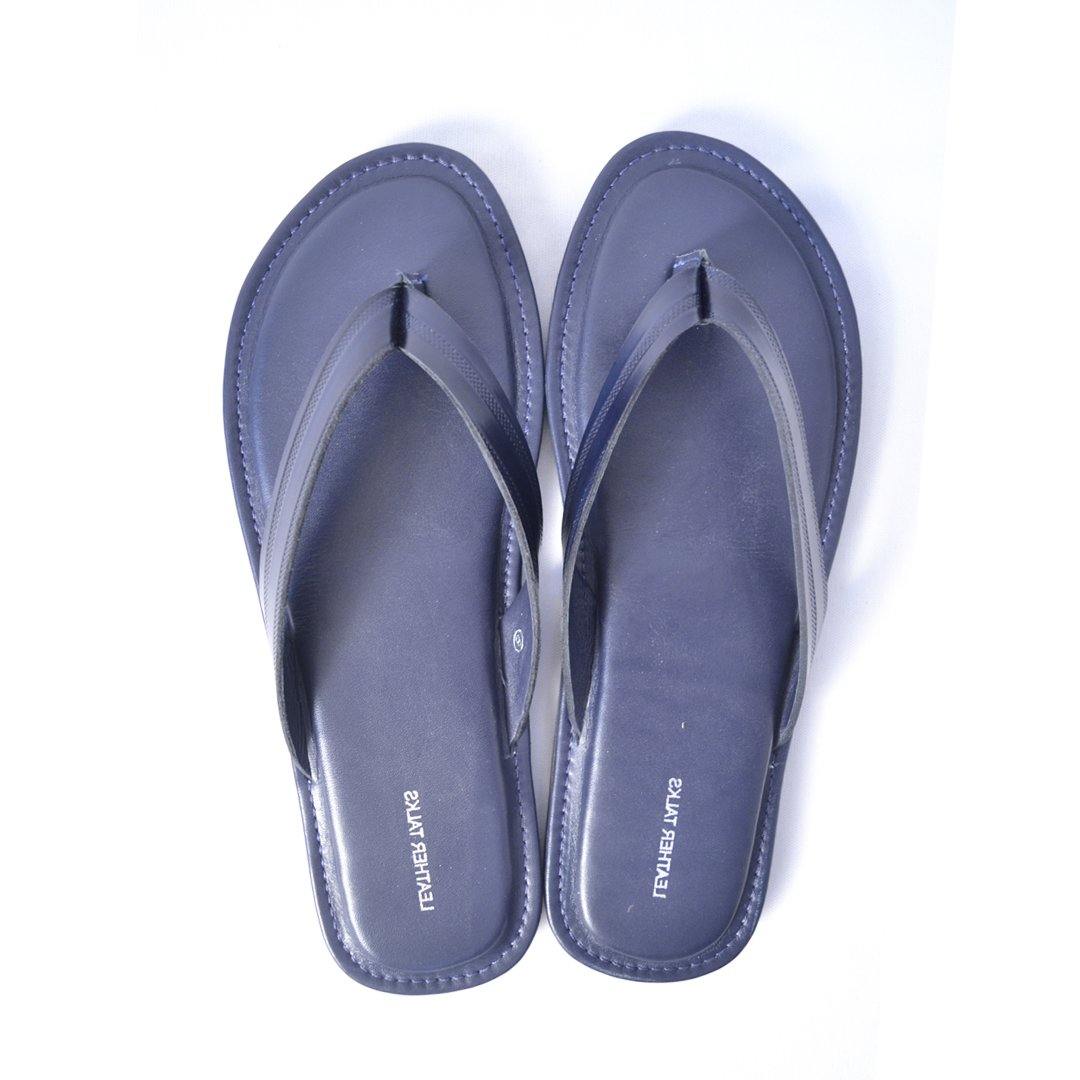 Italian VT Stripe Slippers - Blue - Leather Talks 